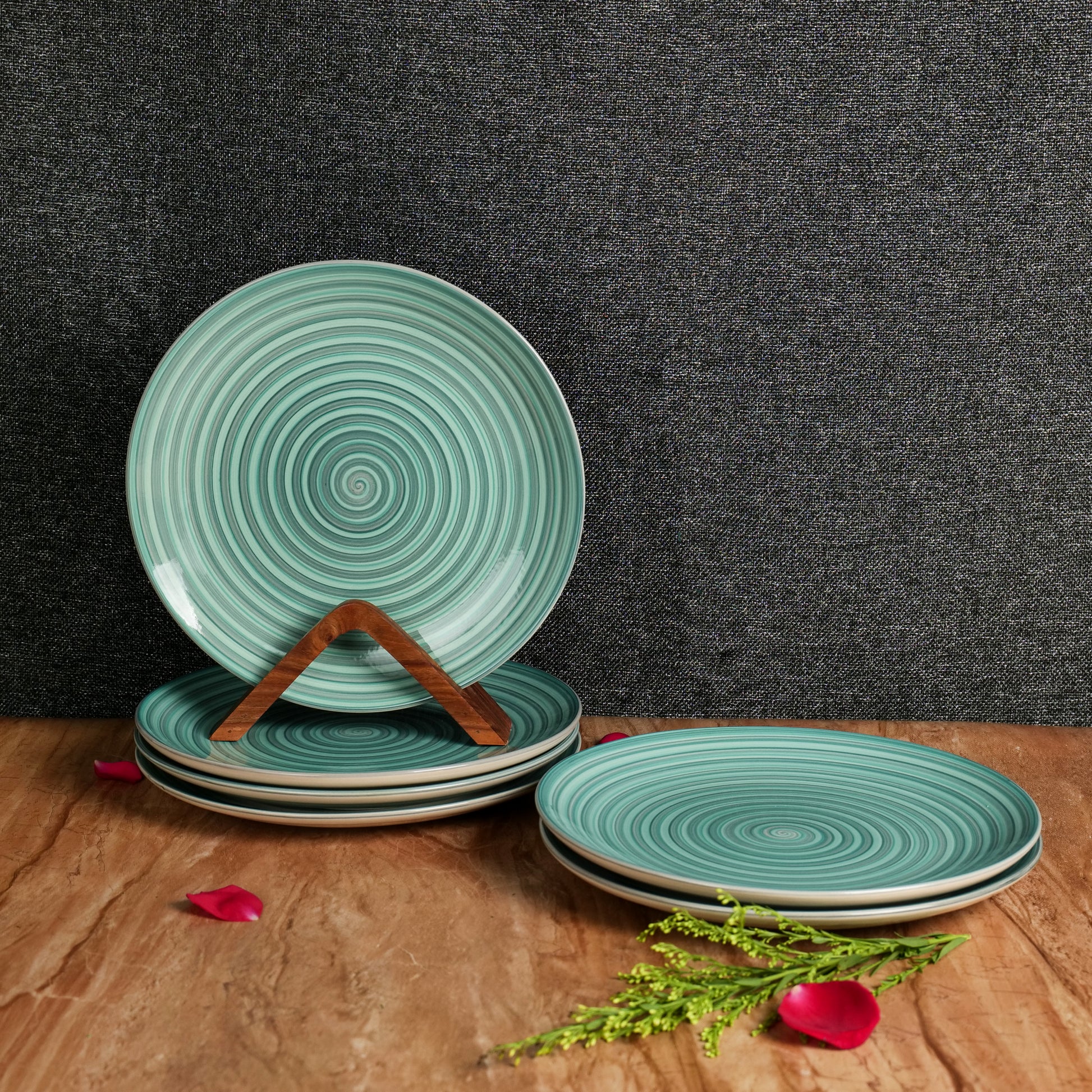Artysta 'Sea Swirls' Ceramic Dinner Set Ceramic Plate and Bowl  Set Ceramic Crockery Set Ceramic Plates for Dinner Set (Microwave Safe, Set  of 18, Sea Green): Dinnerware Sets