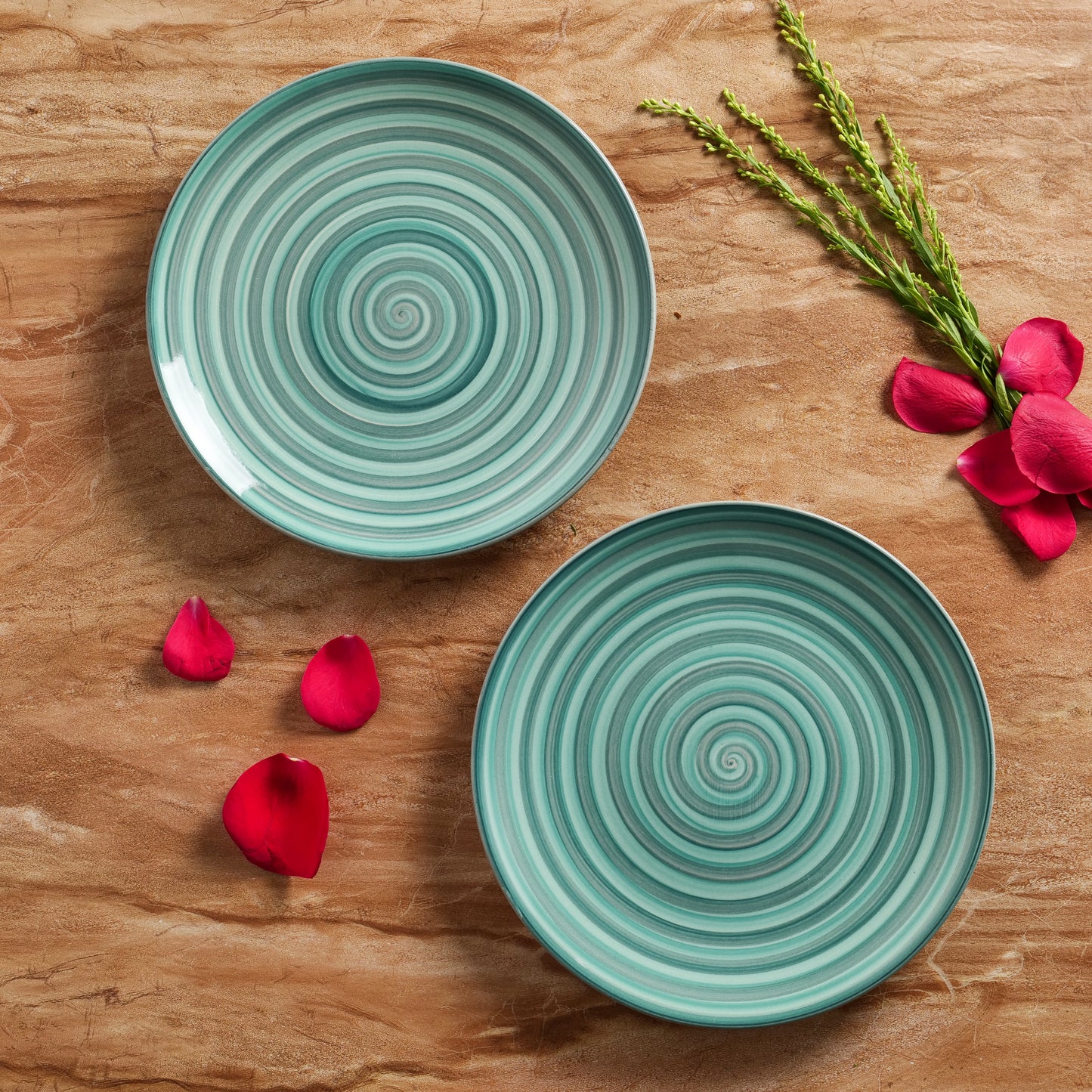 'Sea Swirls' Ceramic Side & Quarter Plates 7 Inch