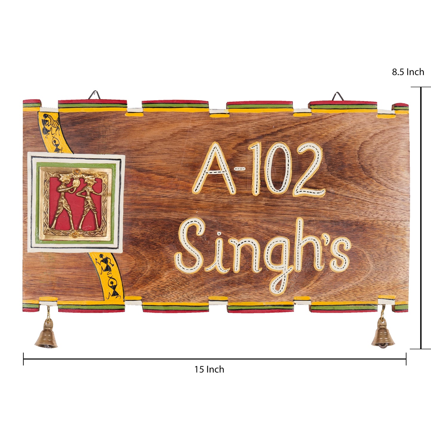 'Warli Celebration' Wooden Customized Name Plate