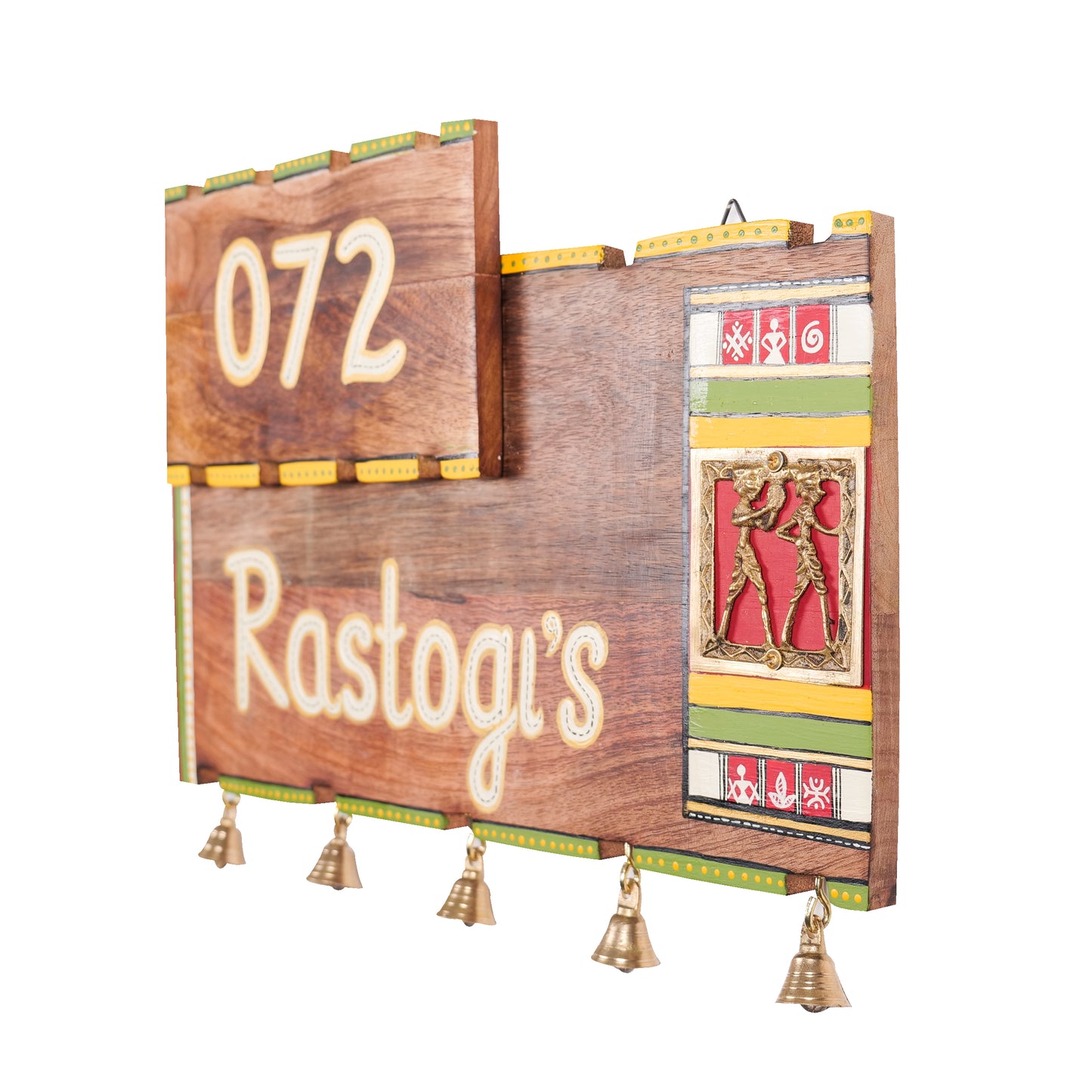 'Dhokra Tile' Wooden Customized Name plate For Home/Office