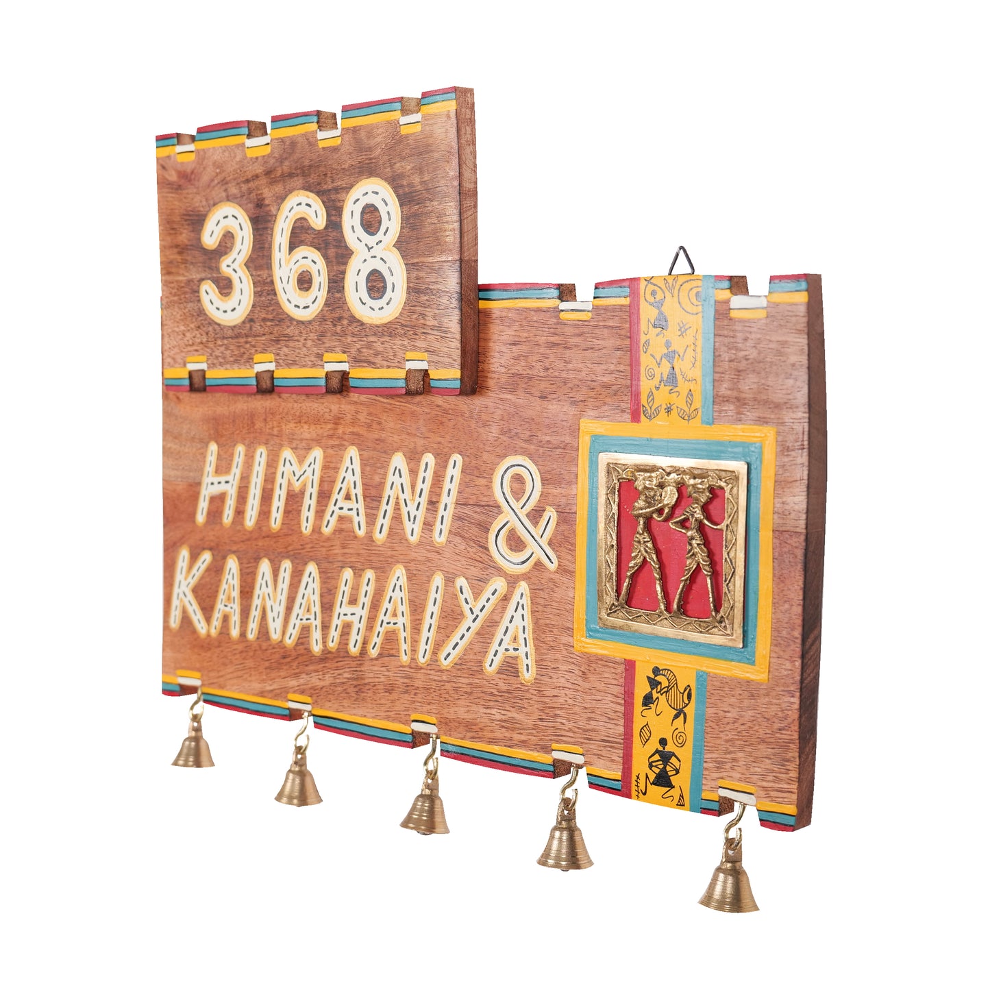 'Warli Dancing' Wooden Customized Name Plate